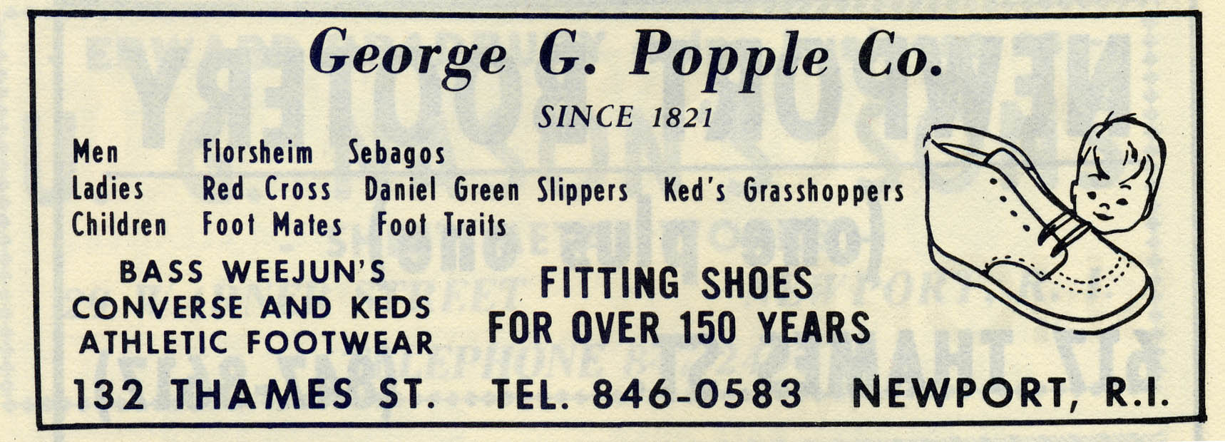 Ad ad for Popple shoes from the 1978 City Directory. 