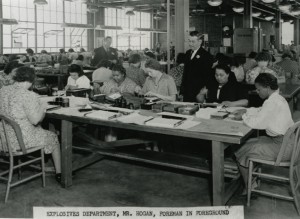 Women Working in the Explosives Department at the U.S. Naval Torpedo Station, Goat Island c.1940, image from the NHS Photo Collections